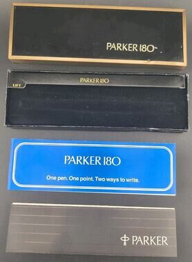 Vintage Parker 180 Pen Presentation Box, Outer Sleeve, and Inserts Set